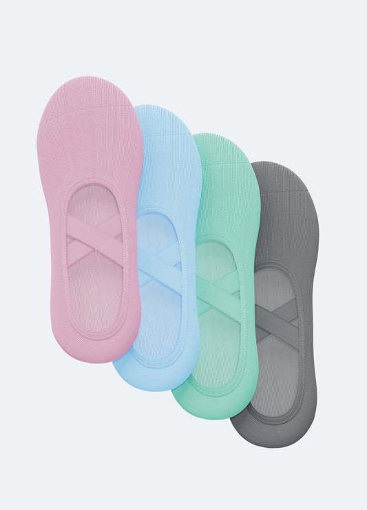 Chaussettes de Pilates Antidérapantes I Lot de 4